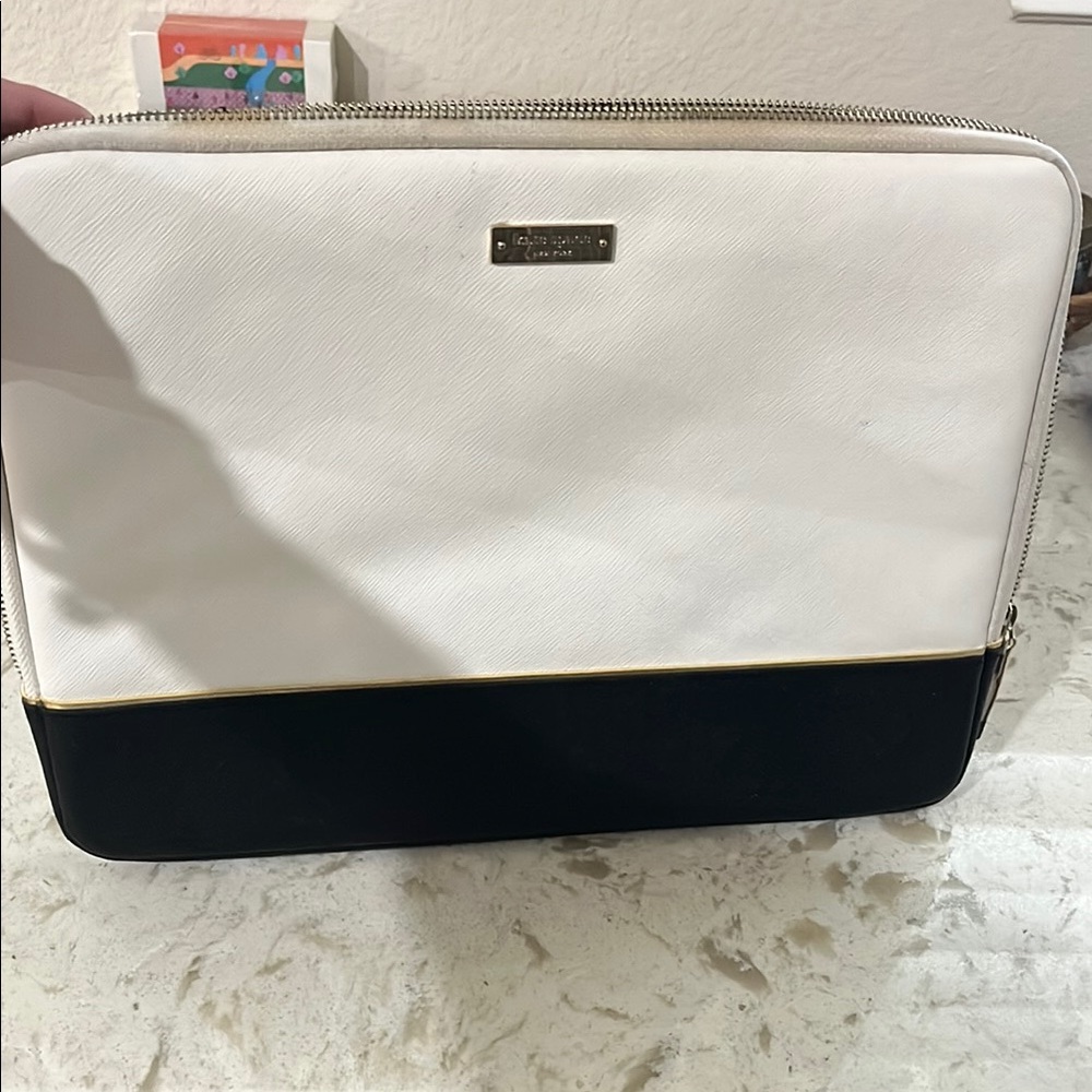 Kate Spade White and Black Laptop Bag